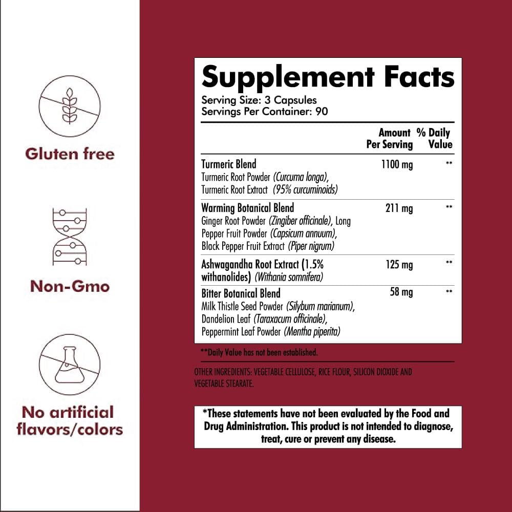 Santo Remedio Turmeric, Supports Joint Health, and Healthy Inflammatory Response to Exercise, Gluten Free, Vegetarian, Lactose Free, No Artificial Flavors, 270 Capsules, 90 Servings 4