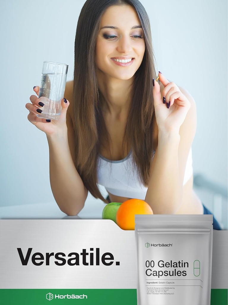 Empty Capsules Size 00 | 1000 Clear Gelatin Capsules | Resealable Bag | Non-GMO, Gluten Free | By Horbaach 6