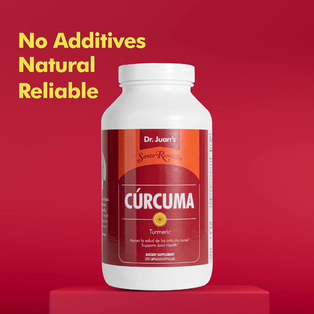 Santo Remedio Turmeric, Supports Joint Health, and Healthy Inflammatory Response to Exercise, Gluten Free, Vegetarian, Lactose Free, No Artificial Flavors, 270 Capsules, 90 Servings 6