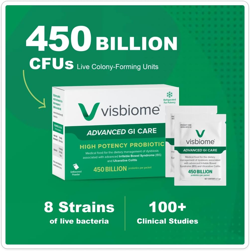 Visbiome® Advanced GI Care - High Potency Probiotic 450 Billion Strength - 30 Packets Unflavored Powder - Original De Simone Formulation - Shipped Cold in Recyclable Cooler with Temperature Monitor. 4