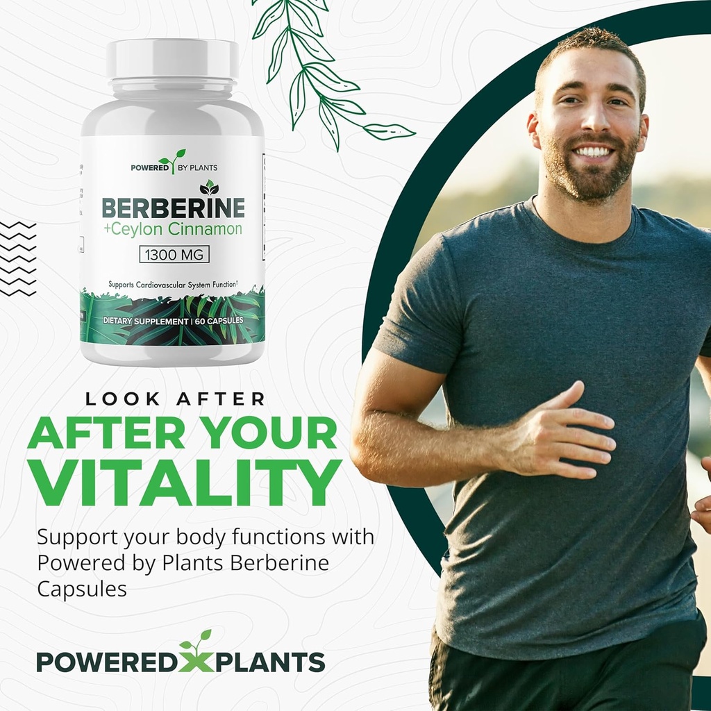 Pure Berberine Supplement - 1300mg Berberine with Ceylon Cinnamon for Metabolism & Immune System Support - 60 Servings 3