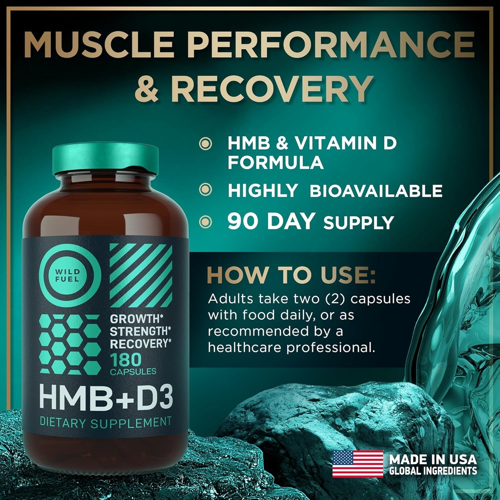 WILD FUEL HMB with Vitamin D3, Amino Acid Complex and Keto MCT Oil Gummies Power and Recovery Bundle 5