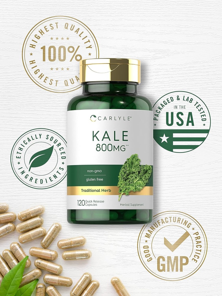 Carlyle Kale Extract 800mg | 120 Capsules | Non-GMO and Gluten Free 6