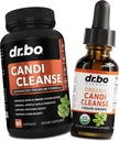Candi Cleanse Support Supplement Pills & Drops - Organic Oregano Oil Drops Liquid & Black Walnut Wormwood - Extra Strength Natural Oral Gut Cleanser Detox Health Supplements & Caprylic Acid Capsules 2