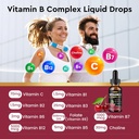 Vitamin B Complex Liquid Drops, B Vitamins Complex Supplement with B1, B2, B3, B5 B6, B7, B9 & Methyl B12 Drops for Adults & Kids, Vegan, Cherry Flavor 5