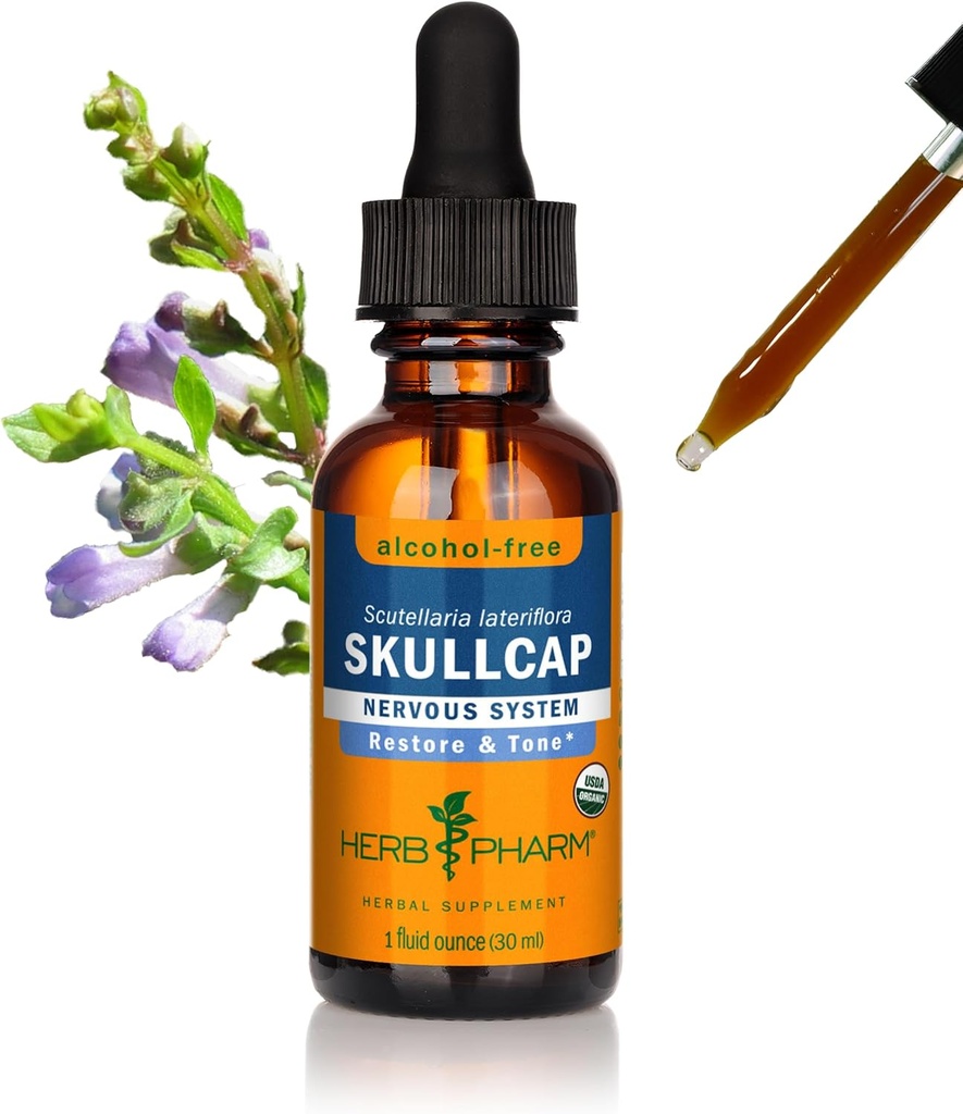 Herb Pharm Certified Organic Skullcap Liquid Extract for Nervous System Support, 1 Fl Oz 2
