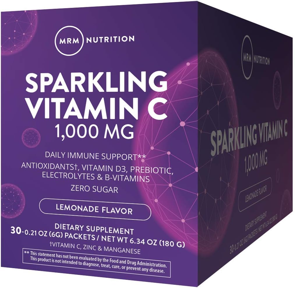 MRM Nutrition Sparkling Vitamin C 1000mg | with Vitamin D + zinc + prebiotics| Lemonade Flavored | Immune Health | Antioxidants + Electrolytes | Zero Sugar | 30 Servings 2