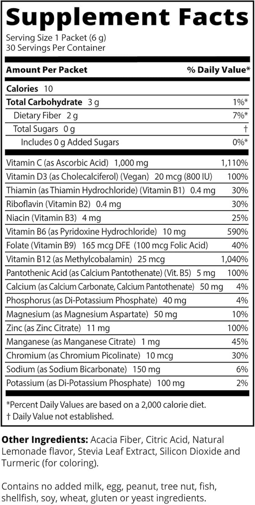 MRM Nutrition Sparkling Vitamin C 1000mg | with Vitamin D + zinc + prebiotics| Lemonade Flavored | Immune Health | Antioxidants + Electrolytes | Zero Sugar | 30 Servings 5