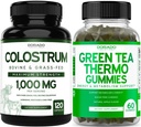 Green Tea Fat Burner Weight Loss (60 Gummies) - Appetite Suppressant Weight Loss Supplement for Men & Women and Colostrum (120 Count) Bovine Colostrum Capsules Supplements - Vegan Safe & Made in USA 2