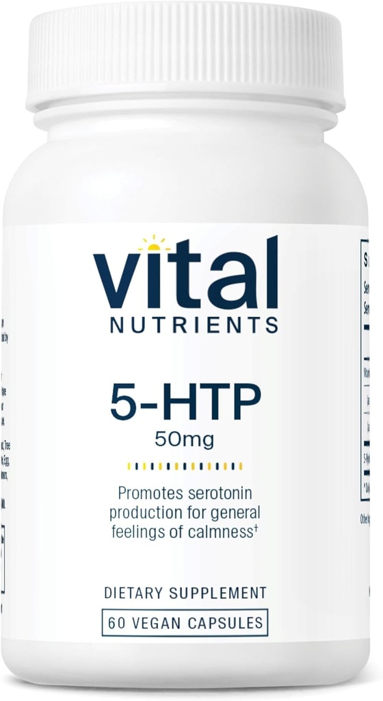 Vital Nutrients 5-HTP 50mg (5-hydroxytryptophan) | Vegan Serotonin Support Supplement* | Sleep and Stress Support | 5HTP and Vitamin B6 | Gluten, Dairy, Soy Free | Non-GMO | 60 Capsules 2