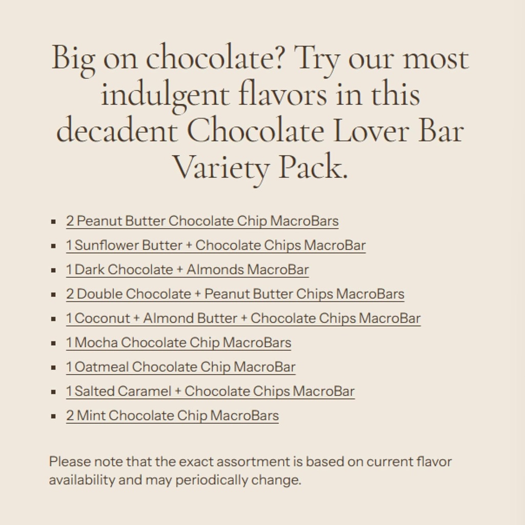 GoMacro MacroBar Organic Vegan Protein Bars - Chocolate Lover Variety Pack (2.3 Ounce Bars, 12 Count) 4