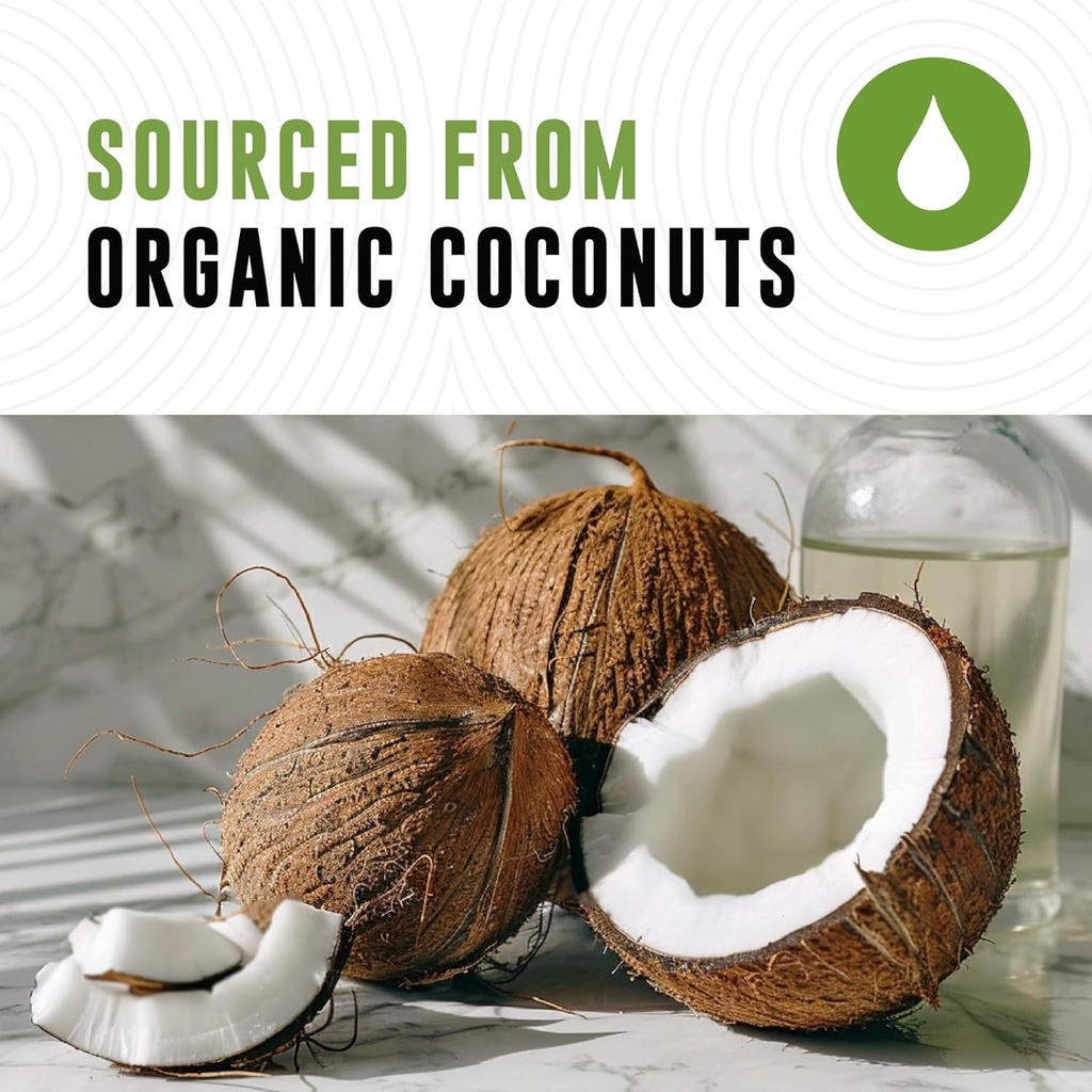 MCT Oil Organic - C10 C8 MCT Oil for Sustained Mental Energy & Focus Support - MCT Oil Organic For Coffee, Smoothies, & More - Palm Free Vegan Keto & Paleo Friendly 16 Fl Oz - Non-GMO - Aceite De Coco 4