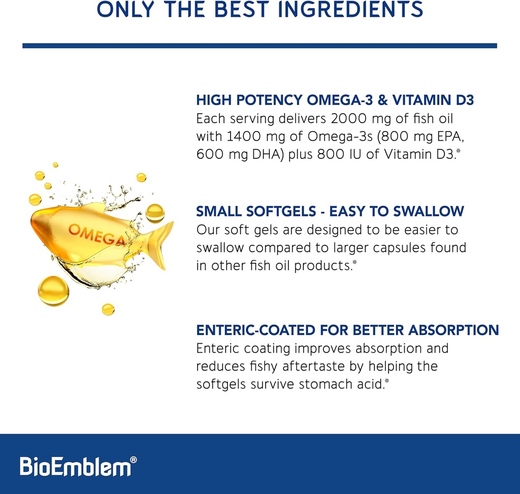 BioEmblem Omega-3 Fish Oil 2000mg and Joint Support 5