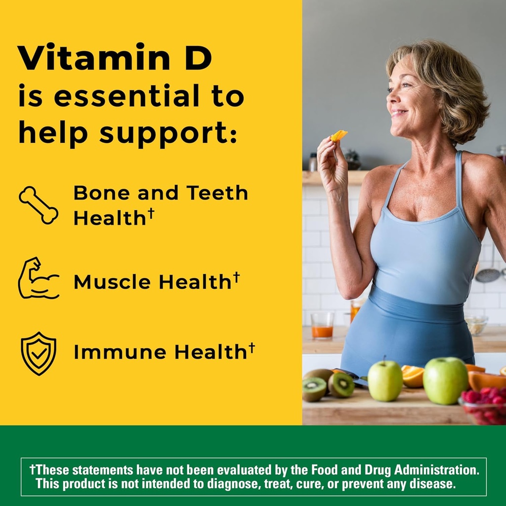 Nature Made Vitamin D3 5000 IU (125 mcg) Softgels, Extra Strength Vitamin D Supplement for Bone and Immune Health Support, 90 Softgels, 90 Day Supply 3
