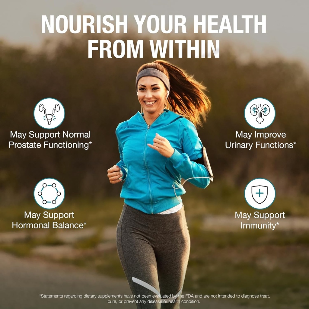 Pure By Nature Prostate Supplement for Men, Beta Sitosterol Prostate Health Supplement with Zinc for Urinary Tract Support, Ease Frequent Urination & Improved Sleep, Gluten-Free, Non-GMO 90 Capsules 5