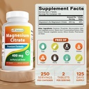 Best Naturals Magnesium Citrate (Citrato de Magnesio) 400mg 250 Tablets (400 mg of Elemental Magnesium per 2 Tablets) (1) 3