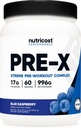 Nutricost Pre-X Xtreme Pre-Workout Complex Powder, Blue Raspberry, 60 Servings, Vegetarian, Non-GMO and Gluten Free 2