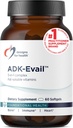 Designs for Health ADK Evail - 5000 IU VIT D3 with Vitamins A, E (Annatto Gamma Delta Tocotrienols), K (K1 + K2) - Fat Soluble Vitamin D Complex - Bone + Immune Support - Non-GMO (60 Softgels) 2