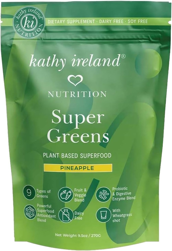 Plant Based Super Greens Powder Mix, Pineapple, 9.5oz 2
