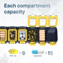 BEXEEN Weekly Medicine Pill Organizer Waterproof 7 Day Large Pill Box Daily Pill Case Cute Vitamin Organizer Portable Pill Container Travel Pills Holder XL Supplement Medication Dispenser One a Day 6