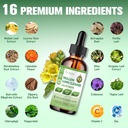 Mullein Drops for Lungs with Licorice, Marshmallow Root, Chlorophyll, 4 FL.OZ Sugar Free Mullein Drops for Lung Detox, Respiratory & Immune Wellness, Lung & Bronchial Cleanse for Smokers, No Alcohol 4