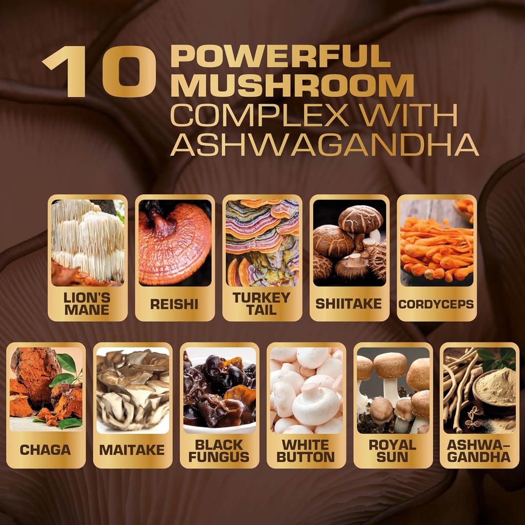 Organic 10X Lion’s Mane Mushroom Gummies for Kids Adults (4350mg) - Gluten Free Daily Supplement Complex Blend with Reishi Turkey Tail Shiitake 3