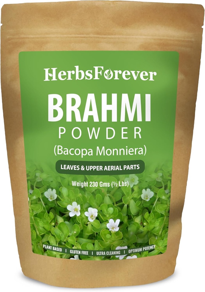 Herbsforever Brahmi Powder I 100% Pure Bacopa Monnieri I Natural Herbal Supplement – Non-GMO, Vegan, Gluten-Free I Supports Wellness – Premium Quality 230 GMS 2