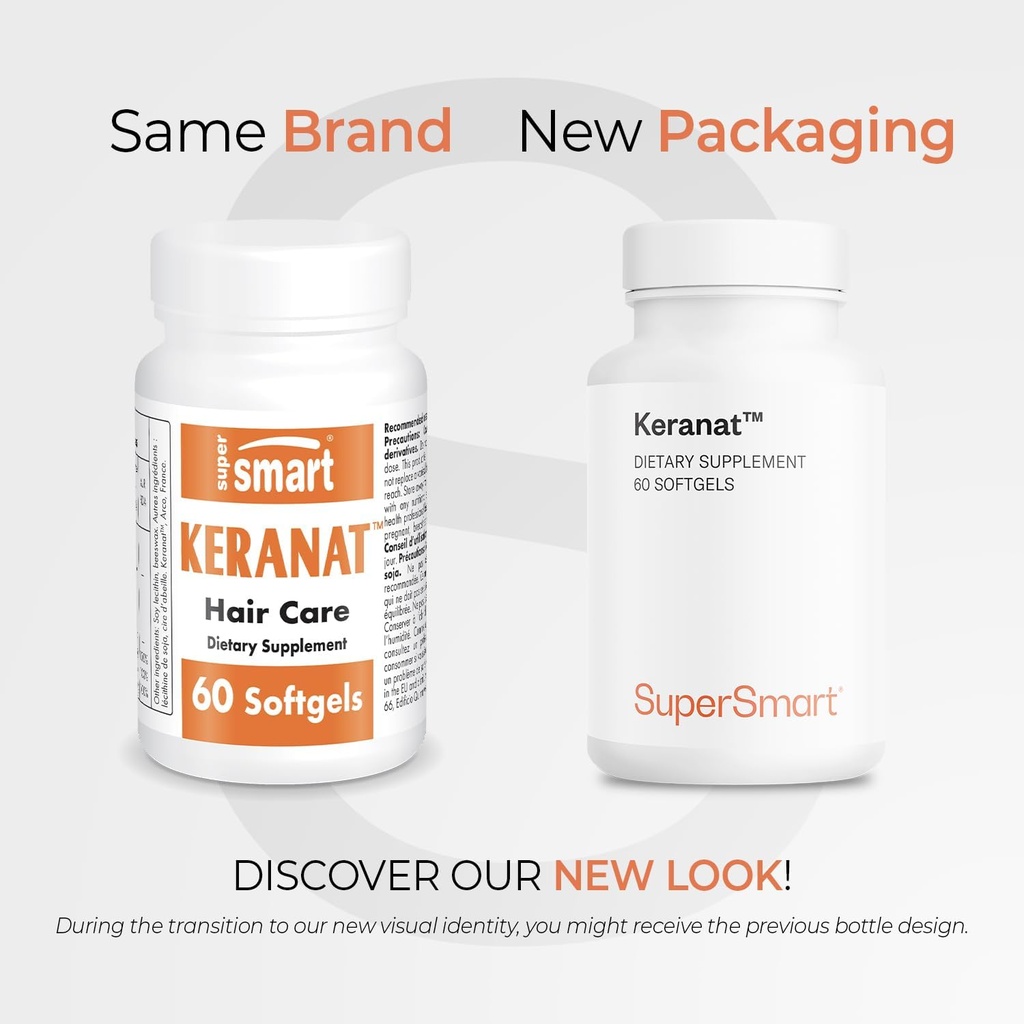 Supersmart - Keranat (Advanced Formula with Biotin) - Hair Supplement for Volume & Growth - Hair Loss Vitamins | Non-GMO & Gluten Free - 60 Softgels 3