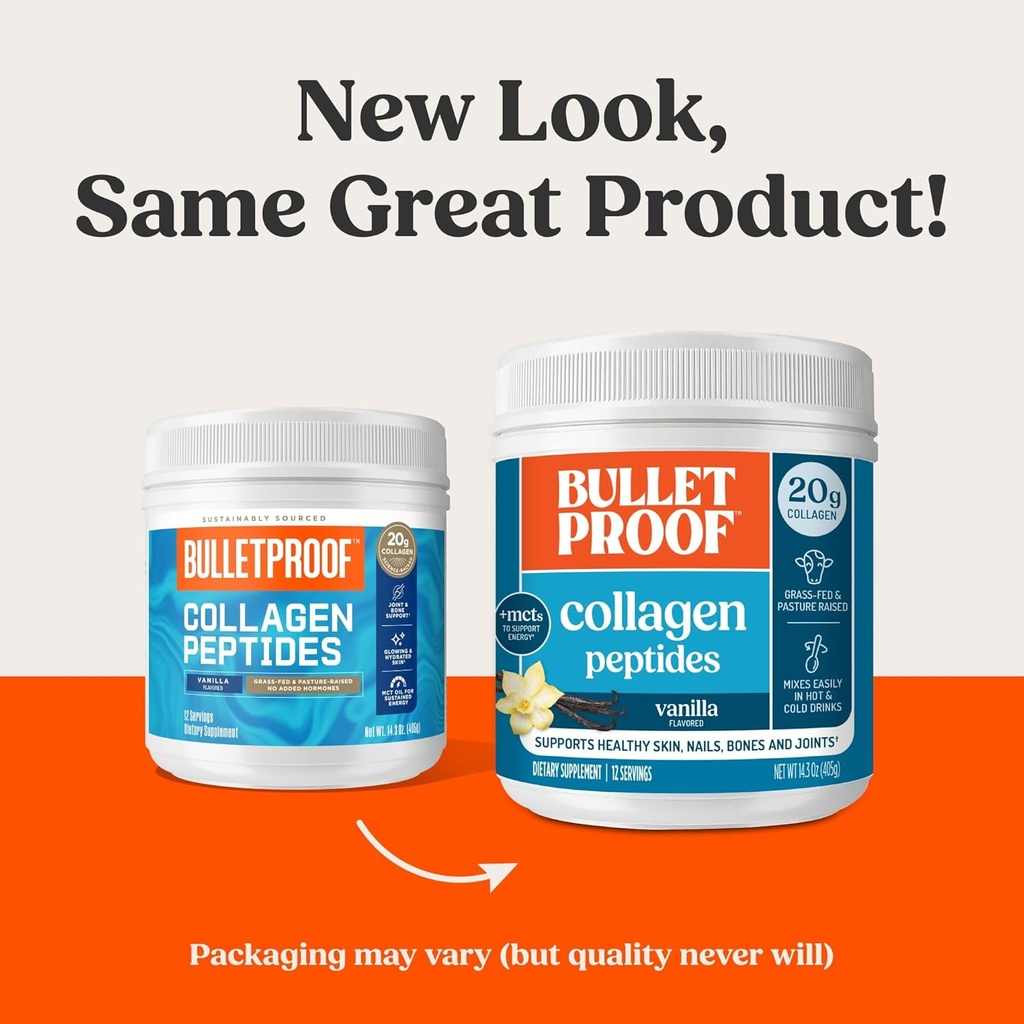 Bulletproof Vanilla Collagen Peptides Powder with MCT Oil, 17.6 Ounces, Grass-Fed Collagen Protein for Skin, Bones and Joints 3