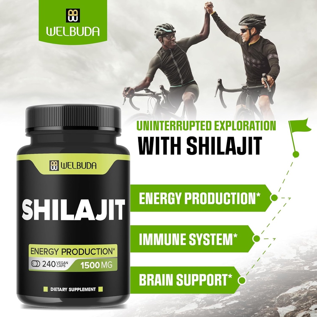 1500mg Shilajit Capsules Extract 5:1 - Immune System, Energy Production, Brain Health & Overall Well-Being Support - 240 Capsules 4