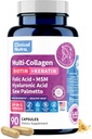 Collagen Peptides l Biotin l Keratin l Hyaluronic Acid l Saw Palmetto - Hair Growth Vitamins for Women and Men Supplement - Dht Blocker Supplements 90 Capsules USA Made 2