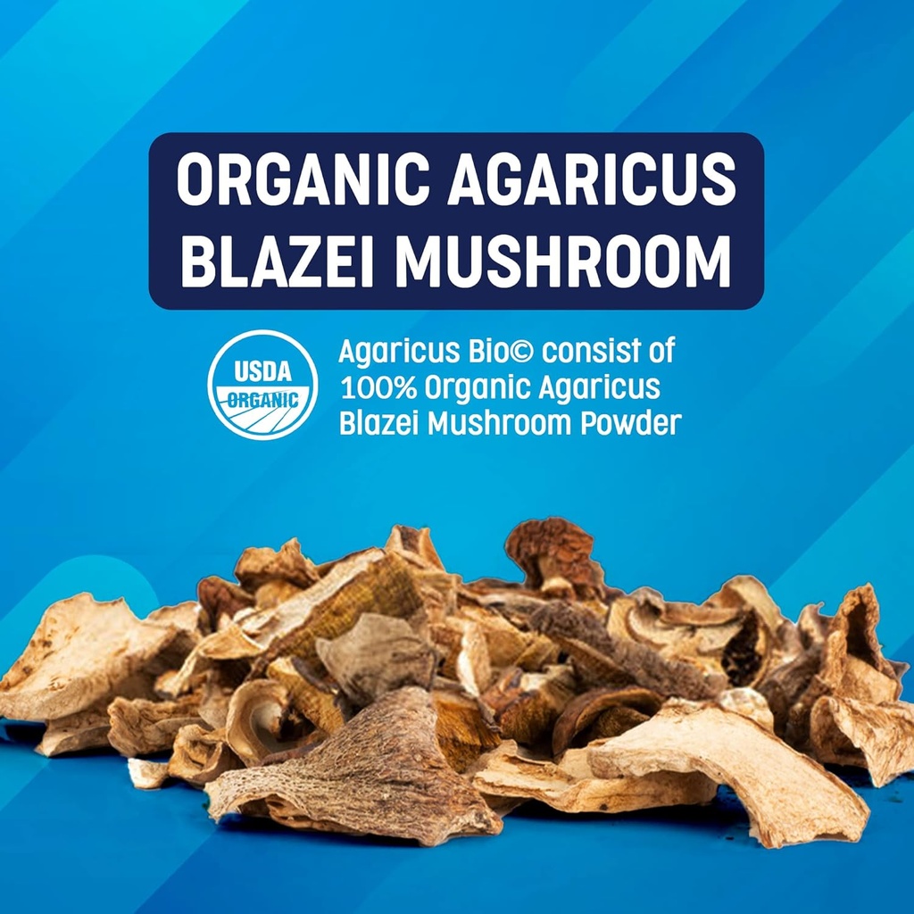 Agaricus Bio 600 mg, Natural Killer Cell Activity -USA-Grown Organic Agaricus Blazei Murill Mushroom for Immune Support, Liver & Cellular Health, High Beta Glucan Supplements, 60 Caps 6