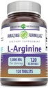 Amazing Formulas L-Arginine Supplement | 1000 Mg Per Serving | Tablets | Amino Acid Supplement for Women & Men | Non-GMO | Gluten Free | Made in USA (1 Pack | 120 Count) 2