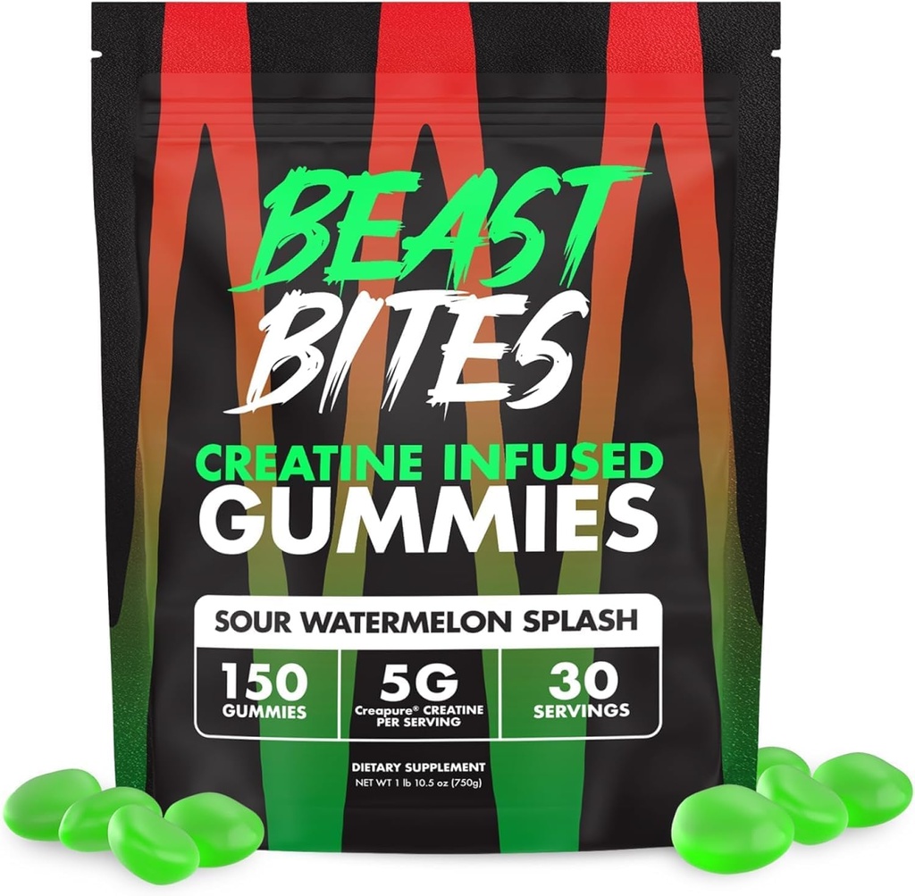 BEAST BITES - Creatine Infused Gummies - 5g Creapure Creatine Monohydrate Per Serving - NSF Certified for Sport - 30 Servings 2
