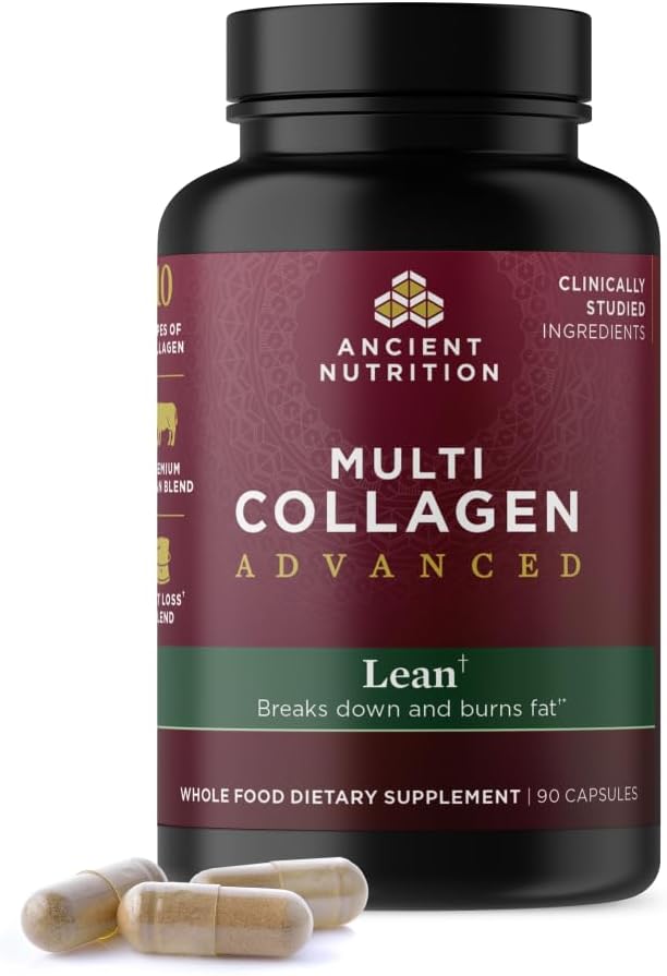 Ancient Nutrition Multi Collagen Advanced Lean with Probiotics, Hydrolyzed Collagen Peptides Supports Healthy Weight Loss and Fat Loss, 90 Count 2