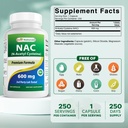 Best Naturals NAC N-Acetyl-Cysteine 600 mg 250 Capsules 3