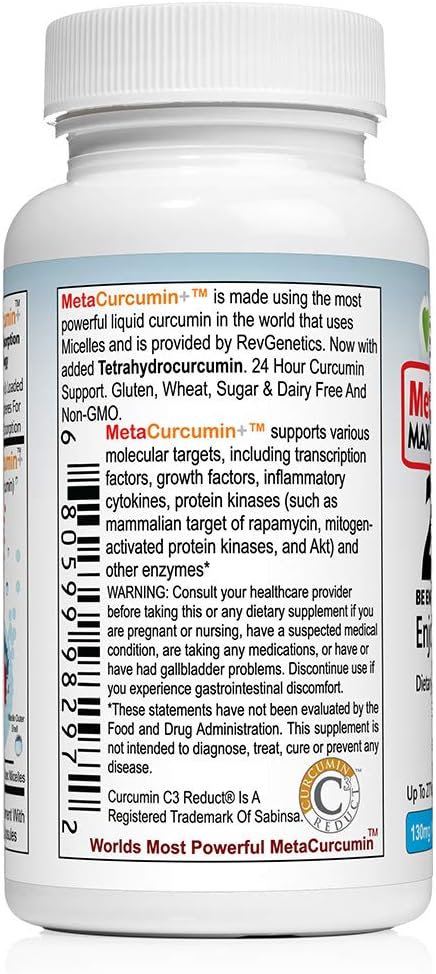 REVGENETICS MetaCurcumin 277x Super Curcumin + TetraHydroCurcumin (60 Liquid Capsules) 4