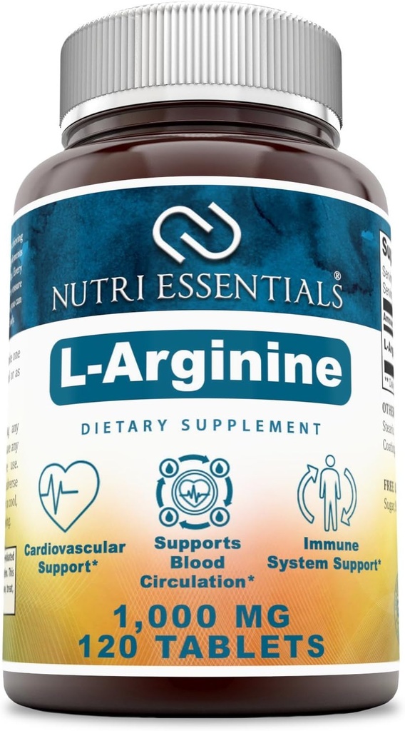 L-Arginine 1000 Mg 120 Tablets Dietary Supplement - Supports Cardiovascular Health - Supports Immune System Functions - Promotes Blood Circulation 2