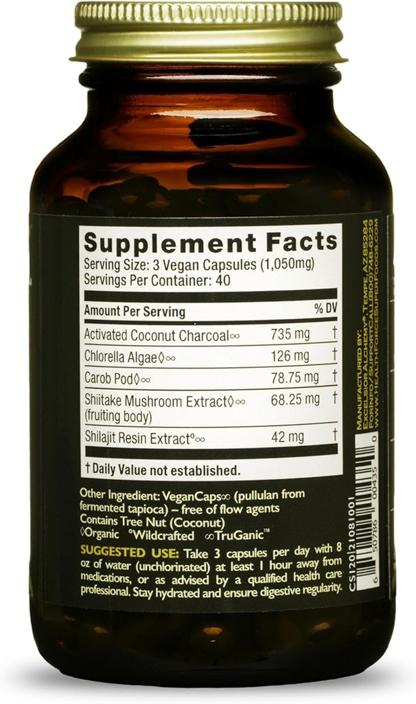 HealthForce SuperFoods Charcoal Supreme - 120 VeganCaps 3