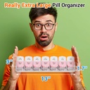 Daviky Extra Large Pill Organizer Weekly, XL Medicine Pill Organizer 2 Times a Day, Big Pill Box 7 Day AM PM for Vitamins, Supplements and Medication 3