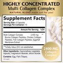 Multi Collagen Peptides 2400mg for Women – Best Hydrolyzed Collagen Complex with 5 Types (I, II, III, V, X) - Grass Fed - Hair, Skin, Nail, Bone & Joint Support for Beauty & Wellness – 60 Capsules 3