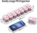 Daviky Extra Large Pill Organizer Weekly, XL Medicine Pill Organizer 2 Times a Day, Big Pill Box 7 Day AM PM for Vitamins, Supplements and Medication 4