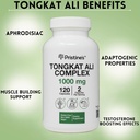 PRISTINE'S Tongkat Ali Capsules - 1000MG 60 Day Supply - Athletic Performance Support - Lean Mass Muscle Building Herbal Supplement for Men & Women - Vegan, Gluten Free, Non GMO 4