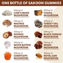 Sakoon nutrition Lions Mane Mushroom Gummies with Turkey Tail, Reishi & More, 2500mg, 60 Count, Raspberry Flavored 4