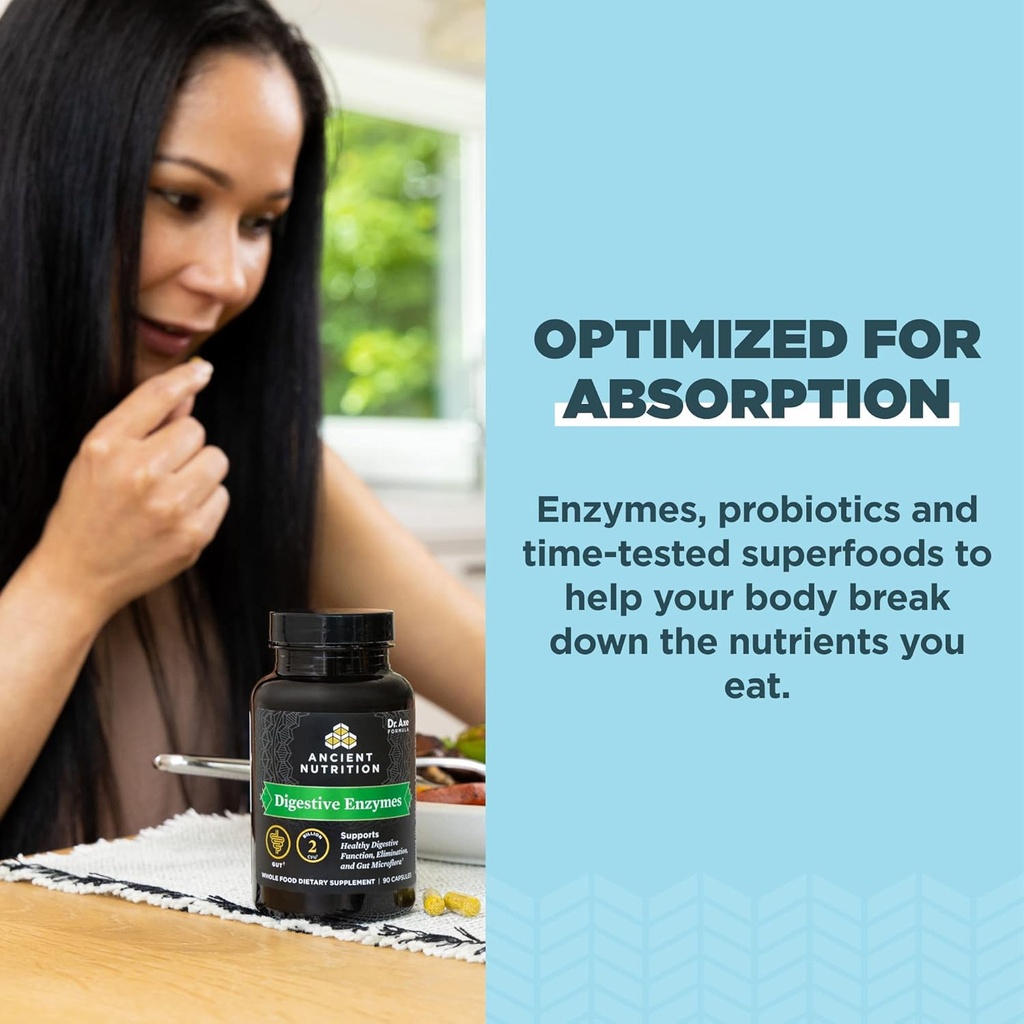 Ancient Nutrition Digestive Enzymes, Supports Gut Health, Promotes Healthy Digestive Function, 90 Ct 5