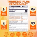 3 Pack Turmeric Curcumin + Vitamin D3 & B12 Gummies, Vegan 3