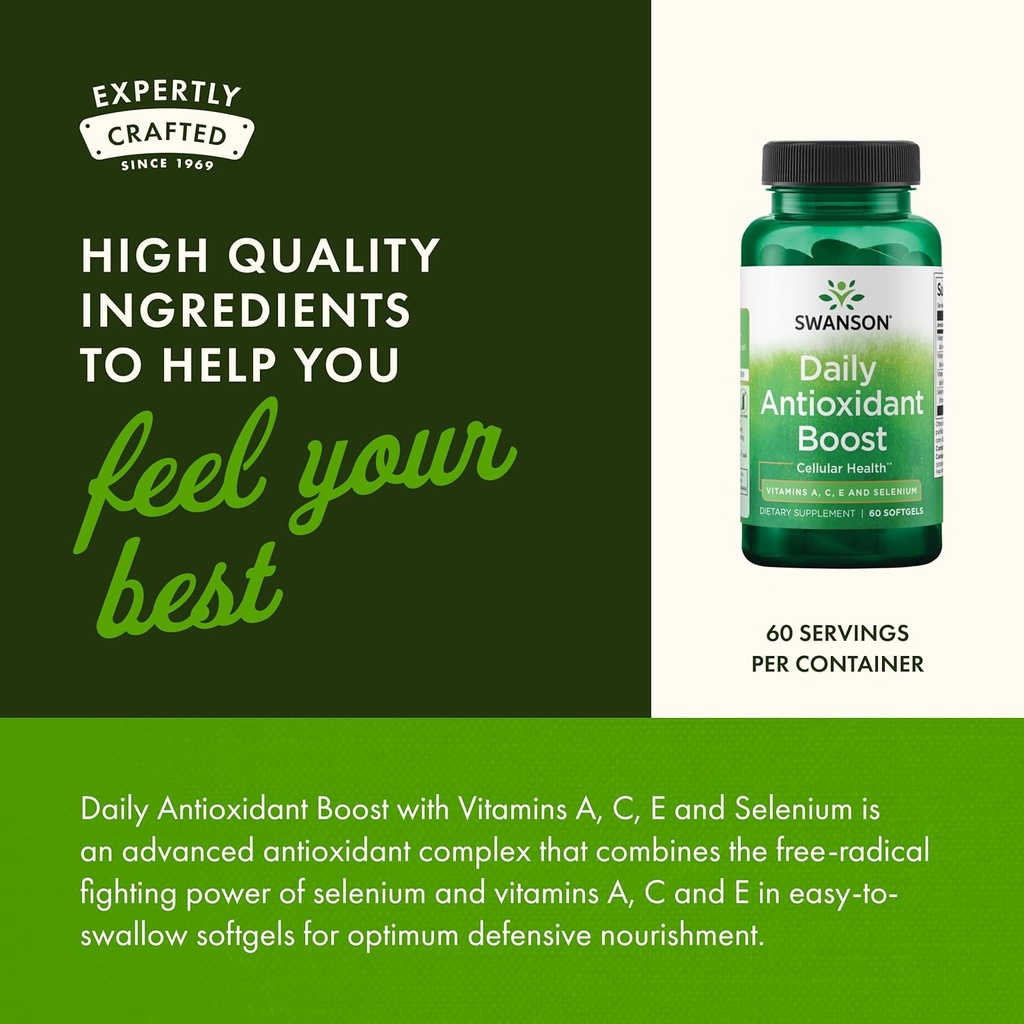 Swanson Vitamins A C E & Selenium - Promotes Cellular Health & Immune Support - Supports Natural Defensive Nourishment - (60 Softgels) 6