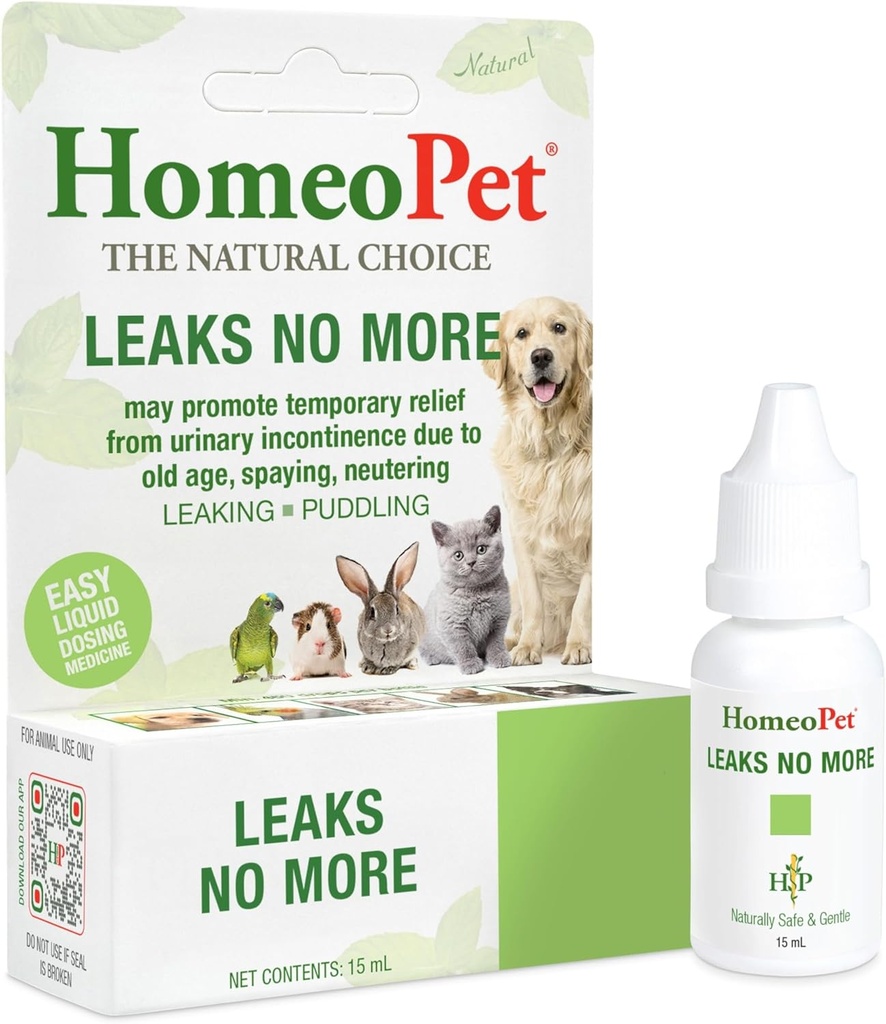 HomeoPet Leaks No More, Safe, Gentle, and Natural Cat and Dog Urinary Incontinence Relief, 15 Milliliters 2