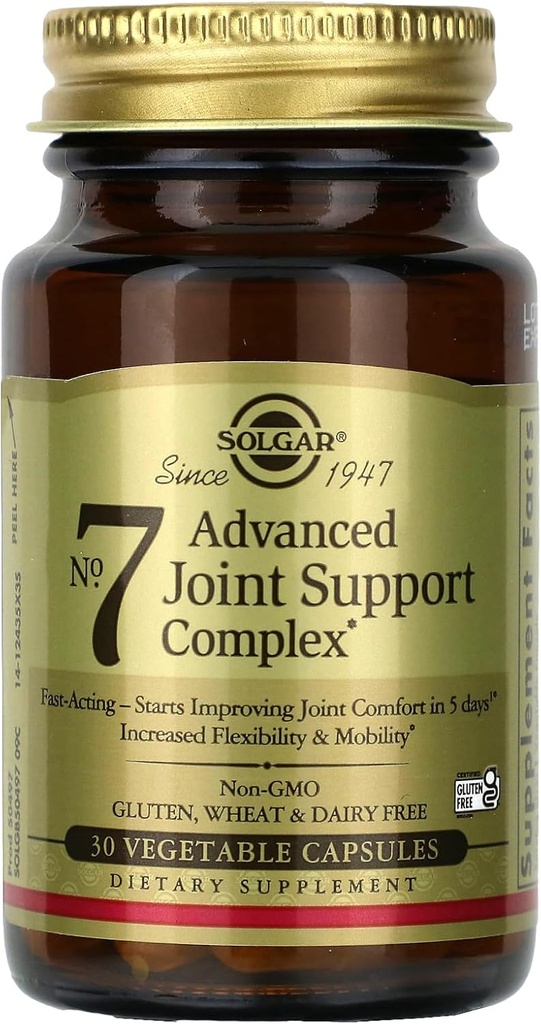 Solgar No. 7, 60 Vegetable Capsules - Joint Support & Comfort - Increased Mobility & Flexibility - Supplement for Men & Women - With Ester-C Vitamin C - Gluten-Free, Non GMO, Dairy Free - 60 Servings 5