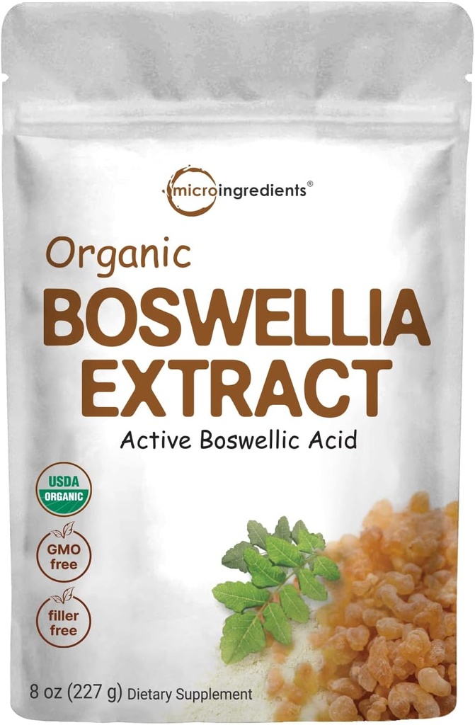 Micro Ingredients Organic Boswellia Serrata Extract Powder, 8 Ounce, Pure Boswellia Supplement with 65% Boswellic Acid, Supports Joints, Knees and Bones Health, Non-GMO, Pet Friendly, India Origin 2